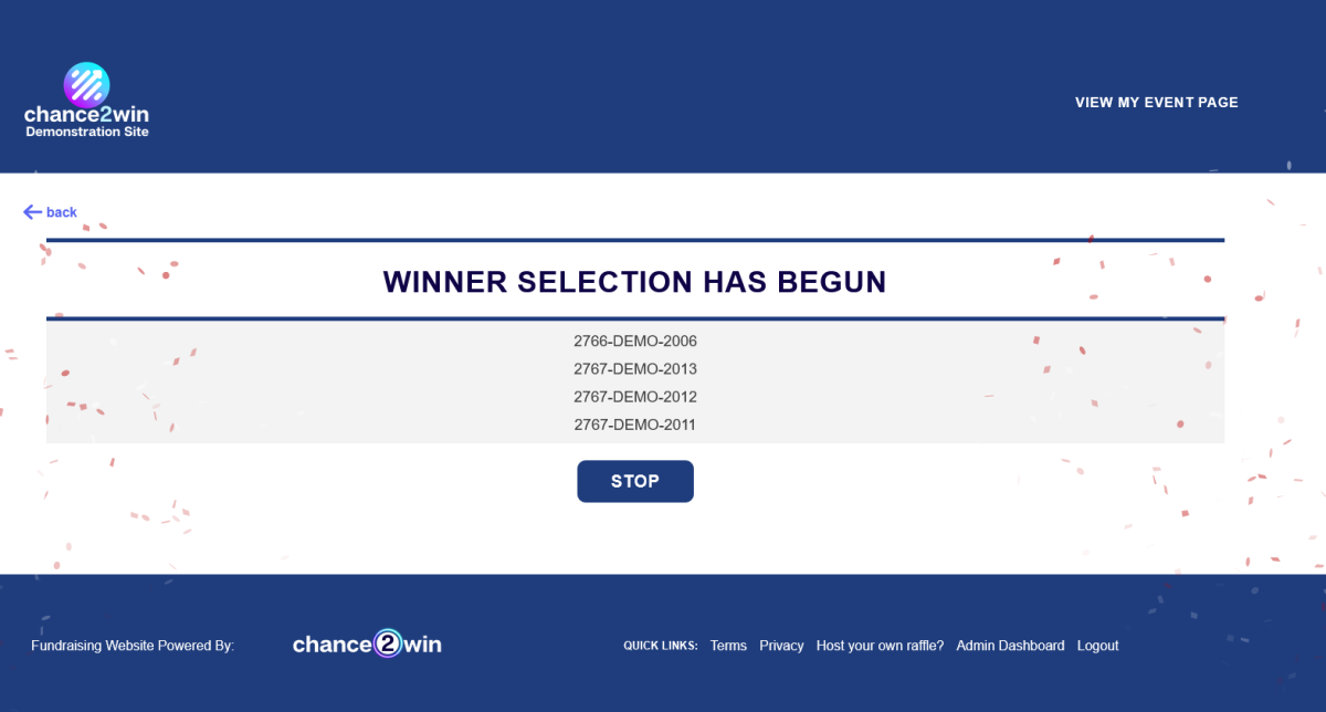 Paperless raffle winner selection